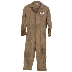 Vintage 50s Euclid Mfg Co Cadillac Tank Company Workwear Coveralls Size 36